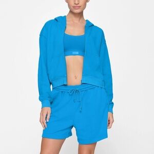 SKIMS Light French Terry Zip Up Hoodie- Mykonos (size 2X)